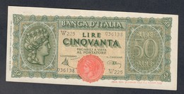 50 Lire Italia Turrita 10 12 1944 Q.fds SOSTITUTIVA W225 R2 LOTTO 1651 - 50 Lire