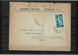 LCA5 - GRAND LIBAN LETTRE  A DESTINATION DE ST ETIENNE FEVRIER 1927 - Storia Postale