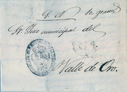 1872 , LUGO , CARTA CIRCULADA ENTRE MONDOÑEDO Y VALLE DE ORO , MARCA DEL JUZGADO DE 1ª INSTANCIA DE LA CIUDAD - Brieven En Documenten