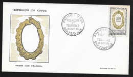 Congo  FDC  Lettre Illustrée Premier Jour Brazzaville Le 21/10/1963 Le N°156 Folklore Et Tourisme TB - FDC