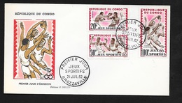 Congo  FDC  Lettre Illustrée Premier Jour Brazzaville Le 21/07/1962 N°150;151 & P.A. N°7 Jeux Sportifs Athlétisme ....TB - FDC