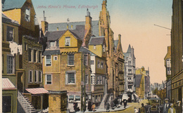 Old 1929 Written Postcard - Edinburgh Scotland - John Knox's House - Animated Animée - Stamp - VG Condition - 2 Scans - East Lothian