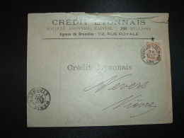 LETTRE TP 50 Perforé CL OBL.23 JUILLET 1898 BRUXELLES + CREDIT LYONNAIS - 1863-09