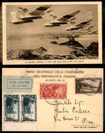 0984 ITALIA - POSTA AEREA - 1933 (28 Marzo) - Decennale Aeronautico - Cartolina Aerea Da Roma A Pisa - Autres & Non Classés