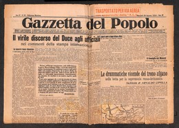 1063 ITALIA - POSTA AEREA - 1934 - Trasportato Per Via Aerea (Longhi 4067/32NEd) - La Gazzetta Del Popolo Del 28 Agosto - Altri & Non Classificati