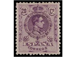 438 ** ESPAÑA. Ed.273. <B>20 Cts.</B> Violeta. Centraje Perfecto. LUJO. Cat. 114?. - Autres & Non Classés