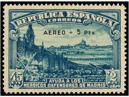 574 * ESPAÑA. Ed.759. <B>Aéreo + 5 Pts.</B> Muy Bonito Ejemplar. Marquilla CEM Y Cert. EFM. Cat. 450?. - Autres & Non Classés