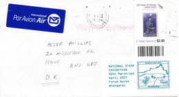 New Zealand Cover Sent Air Mail To England 2005 ?? Single Franked - Brieven En Documenten