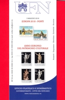 Nuovo - VATICANO - 2018 - Bollettino Ufficiale - Europa - Patrimonio Culturale - BF 4 - Lettres & Documents