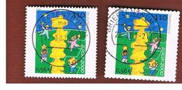 GERMANIA (GERMANY)  - 2000 EUROPA (2 STAMPS WITH DIFFERENT PERFORATION)  - USED - 2000