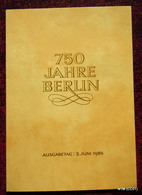 GERMANY DDR 1986. ETB 2/1986 750 Jahre Berlin Mit Schwarzdruck Von Block 84, - 1e Jour – FDC (feuillets)