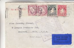 Irlande - Lettre De 1939 - Oblit Corcaigh  ? - 1er Vol -  Cachet De New York - Brieven En Documenten