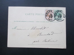Belgien 1882 Ganzsache Mit Zusatzfrankatur - 1869-1888 Lion Couché (Liegender Löwe)