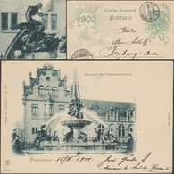 Allemagne 1900. Entier Postal.  Hannover, Brunnen Der Flußwasserkunst. Dragons, Fontaine De L'art Des Jets D'eau - Mythologie