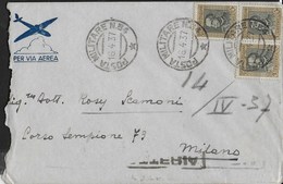 ETIOPIA - POSTA MILITARE N.84 (1-p.4)- SU BUSTA VIA AEREA 16.04.1937 PER MILANO - Aethiopien
