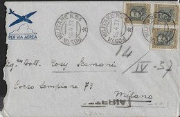 ETIOPIA - POSTA MILITARE N.84 (1-p.4)- SU BUSTA VIA AEREA 16.04.1937 PER MILANO - Ethiopia