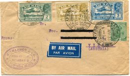 INDE ANGLAISE LETTRE PAR AVION DEPART BOMBAY 4 APR 33 POUR L'AUTRICHE - 1911-35 King George V