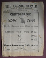 2 Numeros - THE UGANDA HERALD - October 26th And November 2nd 1928 - Vol XXX - N°844-845 - Travel/ Exploration