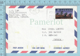 Canada  - Envelope, , Air Mail, Enveloppe Commerciale, B.C. Lam St-Hubert To Canada - Cartas & Documentos