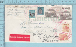 Canada - Stationary Stamp + 3 Others, Special Delevery Exprès Sticker, 1985 Time Killer Precision Date & Time - Cartas & Documentos