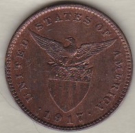 Philippines. U.S. A. Administration. 1 Centavo 1917 S San Francisco.  Bronze .KM# 163 - Filippijnen