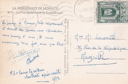 MONACO . Timbre 5 F Vert . Porte Du Palais Seul  S/ CPSM  9X14 . Principauté Vue De Roquebrune - Covers & Documents