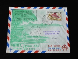 LETTRE PREMIERE LIAISON AERIENNE RAI  TAHITI - ANAA  -  1963  - - Briefe U. Dokumente
