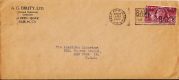 Ireland 1949 Cover To USA Franked Scott #135 - Lettres & Documents