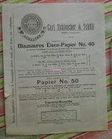 Papier Carl Schleicher Und Schüll, Düren Rheinland - Blausaures Eisen Papier N°40 - 1885 - Druck & Papierwaren