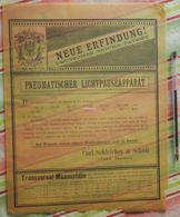 Papier Carl Schleicher Und Schüll, Düren Rheinland - Pneumatischer Lichtpauseapparat - 1886 - Imprenta & Papelería