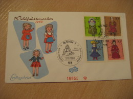 Puppe Yvert 436/9 BONN 1968 FDC Cancel Cover GERMANY Doll Dolls Poupee Poupees - Dolls