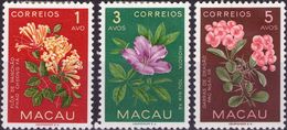 MACAO COLONIA PORTOGHESE 1953 - FIORI - 3 VALORI NUOVI MLH* - Neufs