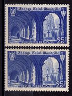 VARIETE  N 842 ** ( A )  1 TB BLEU FONCE  AU LIEU DE OUTREMER + GOMME BLANCHE OU JAUNATRE  -  TRES VISIBLE AU SCANN - Unused Stamps