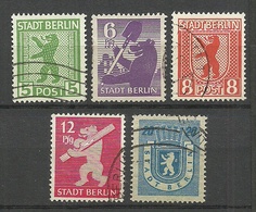 Deutschland 1945 Soviet Zone Berlin = 6 Values From Set Michel 1 - 7 O - Berlino & Brandenburgo