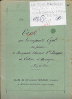 LA TOUR D AUVERGNE 1922 ACTE VENTE D UN JARDIN 16 PAGES : - Manuscripts