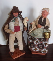 Ancien Couple De Santons De Provence Signes Claude Carbonel - Berger Et Bergere - Santons