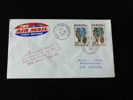 LETTRE VOL INAUGURAL DE PARIS POUR SAN FRANCISCO - LOS ANGELES  1957  -  PAR TWA JETSTREAM FLIGHT - 1927-1959 Lettres & Documents