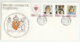 1982 BRITISH ANTARCTIC TERRITORY  FDC Stamps PRINCESS DIANA BIRTHDAY  Heraldic Lion Cover Royalty BAT - FDC