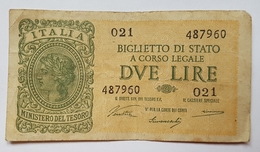 BILLET ITALIE - ROYAUME D'ITALIE - P.30a - 2 LIRES - 23/11/44 - ITALIA - Italië – 2 Lire