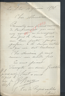 LETTRE ECRITE DE LES LILAS UE DU PROGRÉS 1896 DE G BAISY ? : - Manuscripts