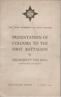 KING GEORGE 6TH IRISH REGIMENT BUCKINGHAM PALACE COLOURS 1949 - Armée Britannique