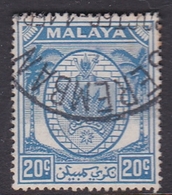 Malaysia-Negri Sembilan SG 54 1949 Arms, 20c Bright Blue, Used - Negri Sembilan