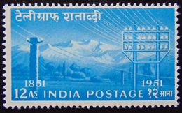 INDIA 1953 12as Telegraph Centenary MLH - Neufs