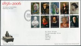 2006 GB National Portrait Gallery FDC. Paintings Art First Day Cover. Shakespeare Darwin Churchill Pankhurst Seacole - 2001-2010 Dezimalausgaben