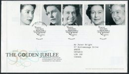 2002 GB Golden Jubilee First Day Cover. HM Queen Royal Royalty FDC. Churchill Quote. Windsor - 2001-2010 Dezimalausgaben