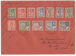 FDC 1942 Complete Set Of 12, British Somaliland Protectorate, Registered Used To Aden. - Somaliland (Protectorate ...-1959)