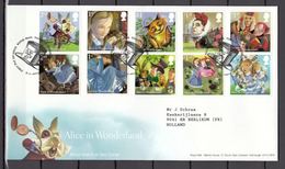 GROSSBRITANNIEN GRANDE BRETAGNE GB 2015 ALICE WONDERLAND STORY SET OF 8V FDC SG 3658-67 MI 3669-78 YT 4077-86 SC 3344-53 - 2011-2020 Dezimalausgaben