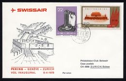 CHINA 1961 - Communist # 906 On First Swissair Fligh Cover ( Shanghai -Geneve- Zurich ) - RARE ! - Covers & Documents