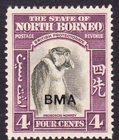 Malaysia-Sabah SG 323 1945 Overprinted BMA, 4c Bronze-green And Violet, Mint Hinged - Sabah