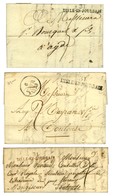 Lot De 3 Lettres De Lisle En Jourdain : 1 PD 1807, Idem Rouge 1821 Avec Au Verso DEB. 30 / TOULOUSE Et Idem 1828. - SUP. - Sonstige & Ohne Zuordnung